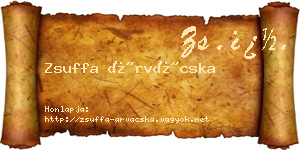 Zsuffa Árvácska névjegykártya